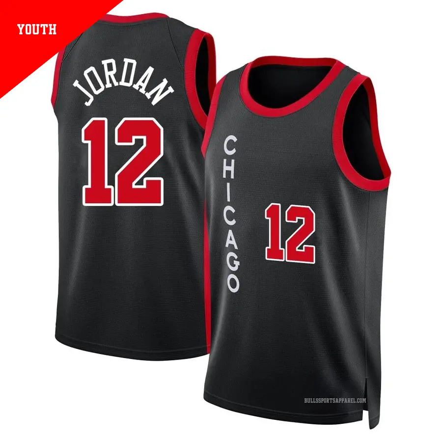 ＃12 Youth Michael Jordan Chicago Bulls 2023/24 Swingman Black City Edition Jersey