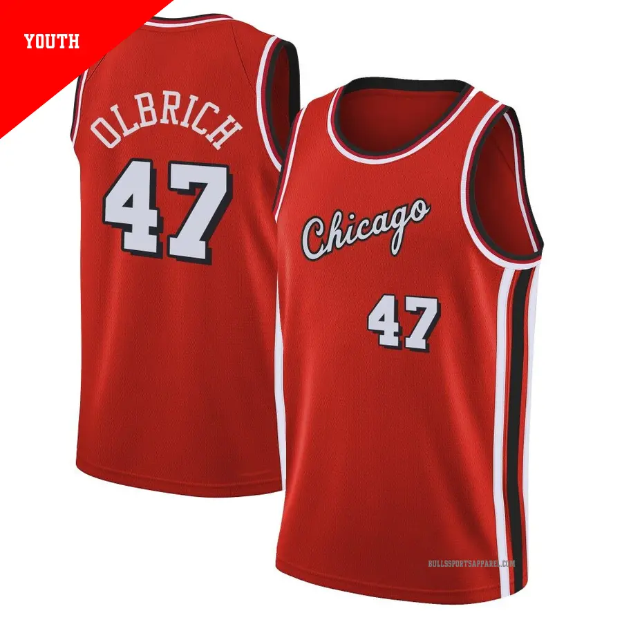 ＃47 Youth Lachlan Olbrich Chicago Bulls 2021/22 Swingman Red City Edition Jersey
