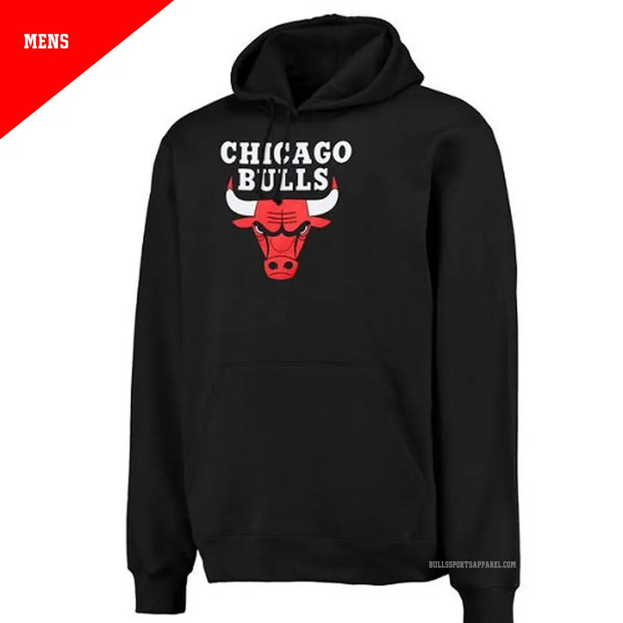 Men's Chicago Bulls Black Logo Pullover Hoodie Sweatshirt