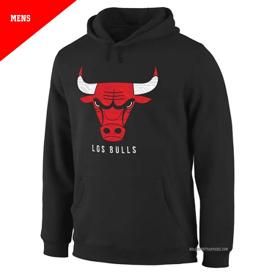 Men's Chicago Bulls Black Noches Enebea Pullover Hoodie