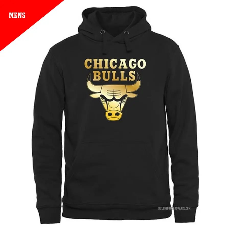 Men's Chicago Bulls Gold Collection Pullover HoodieBlack